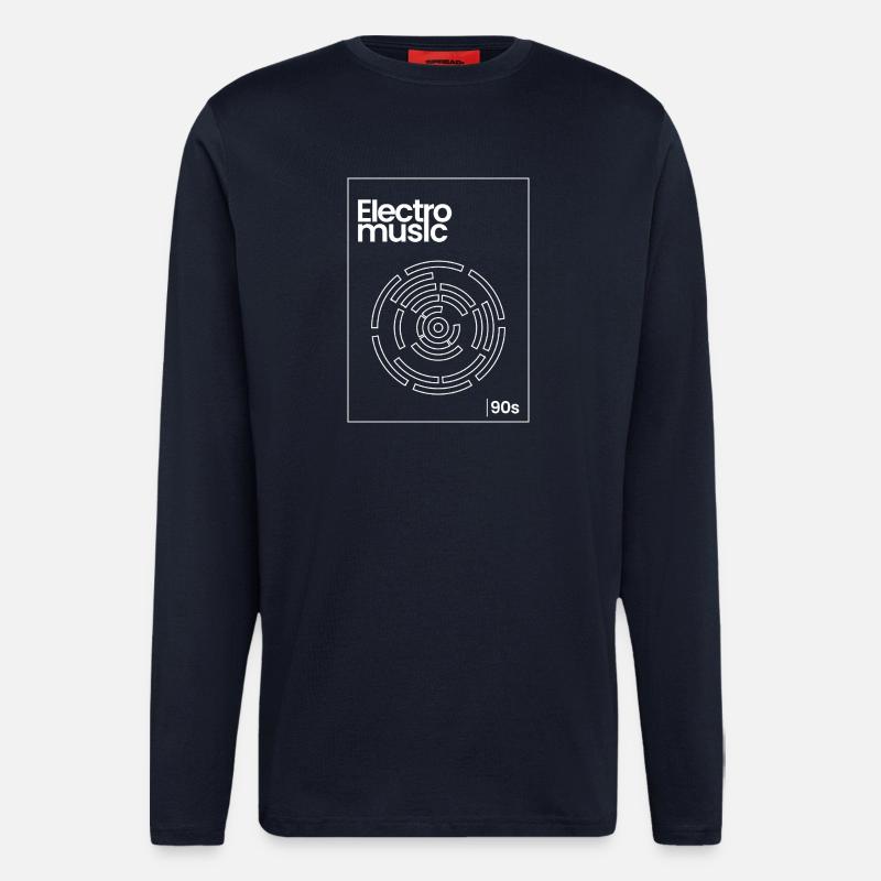Electro Maze 90s Techno Tee - Longsleeve - made by SPREAD  - DARK NAVY