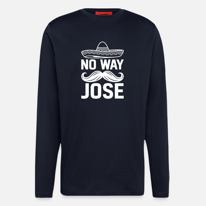 Impossible de voir Jose Sombrero Tee - Manches longues bio décontracté fabriqué en UE - DARK NAVY
