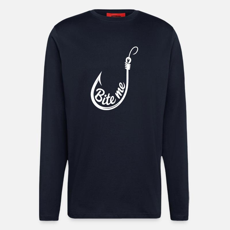 Bite Me Hook Illustration - Longsleeve - made by SPREAD  - DARK NAVY