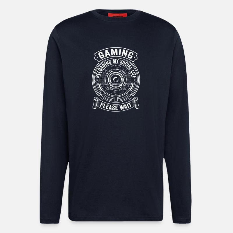 Gaming Sozialleben Wartezeit - Langarmshirt - made by SPREAD  - DARK NAVY