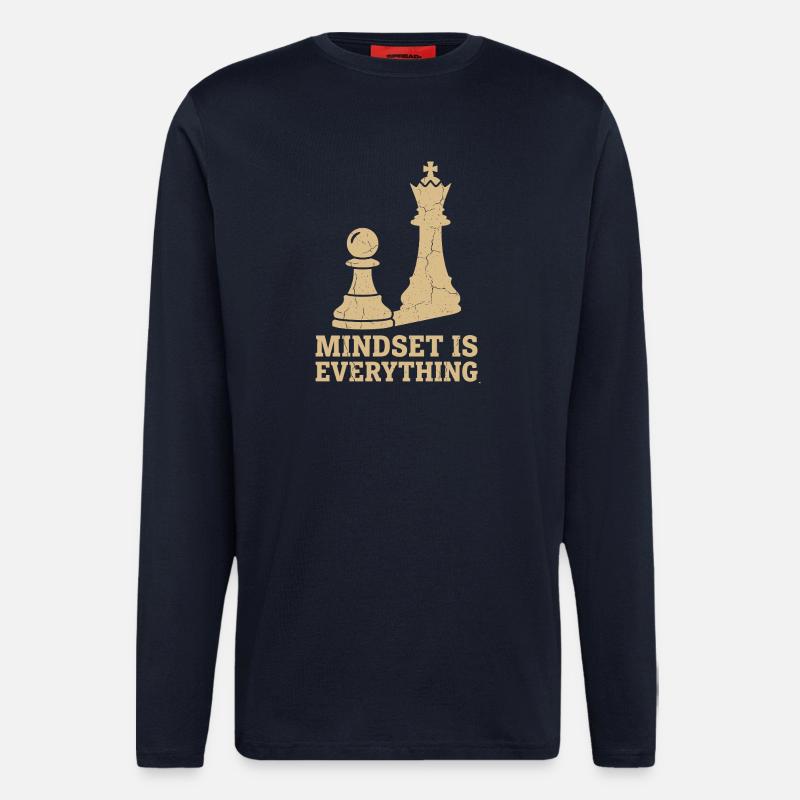 Mindset Is Everything – Chess Strategy Design - Longsleeve - made by SPREAD  - DARK NAVY
