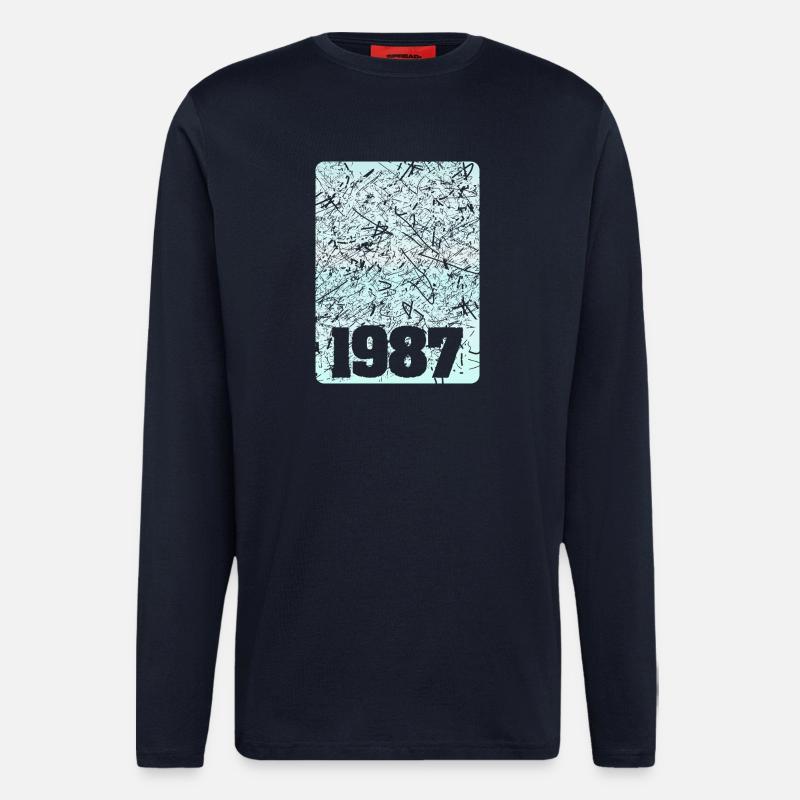 Zahl 1987 - Langarmshirt - made by SPREAD  - DARK NAVY