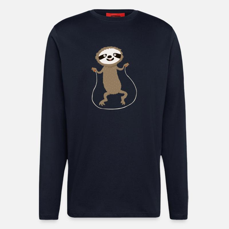 hyperaktives Faultier (ohne Text) - Langarmshirt - made by SPREAD  - DARK NAVY