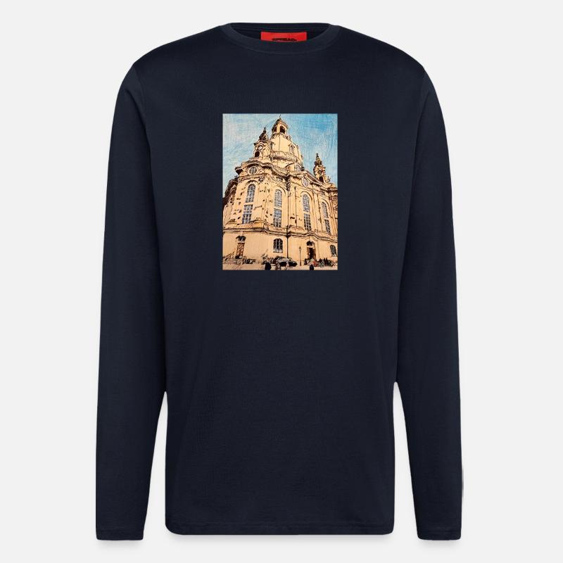 Frauenkirche zu Dresden - Langarmshirt - made by SPREAD  - DARK NAVY
