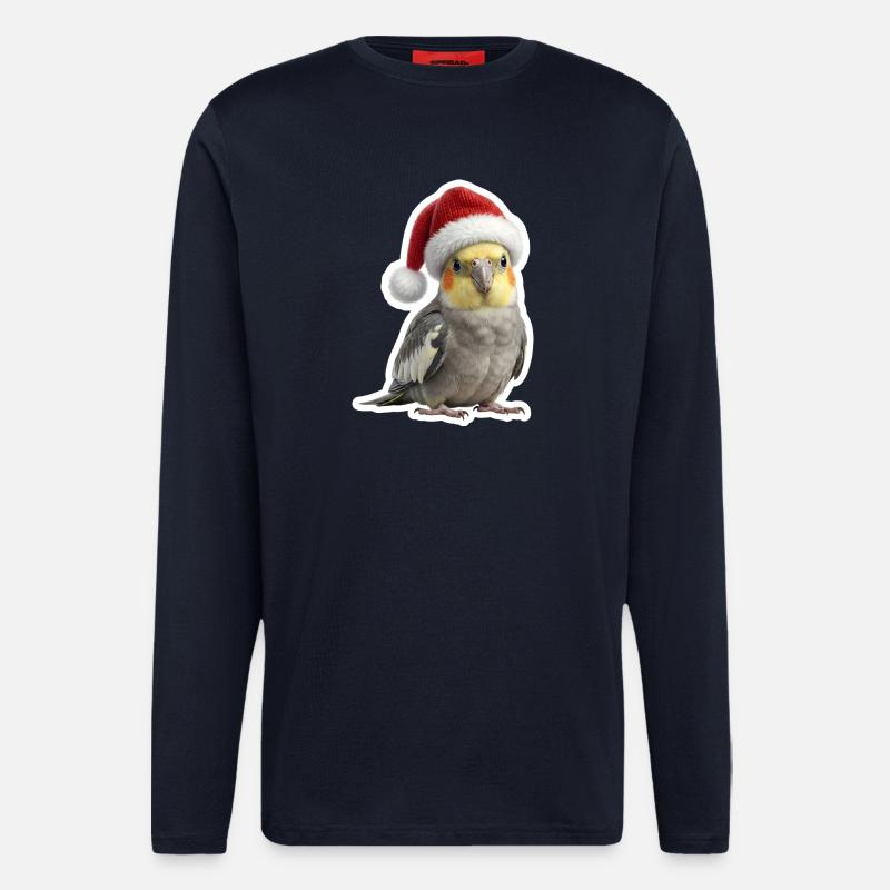 Froehlicher Nymphensittich feiert mit - Langarmshirt - made by SPREAD  - DARK NAVY