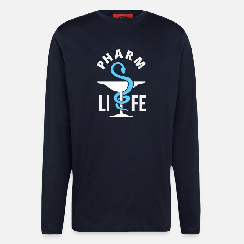 Pharmacien Technicien Pharmaceutique - Manches longues bio décontracté fabriqué en UE - DARK NAVY