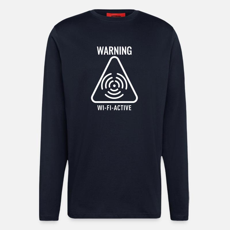 WiFi Active Warning Triangle - Longsleeve - made by SPREAD  - DARK NAVY