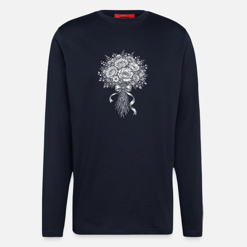 Bouquet de mariée - Manches longues bio décontracté fabriqué en UE - DARK NAVY