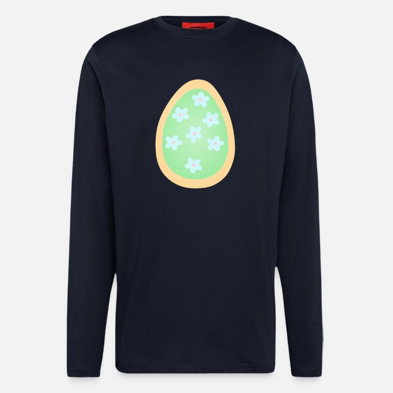 Pastel Floral Egg Pattern - Longsleeve - made by SPREAD  - DARK NAVY