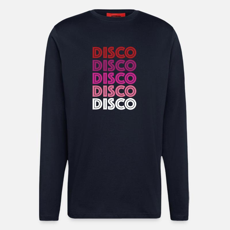 Disco Disco Disco - Manches longues bio décontracté fabriqué en UE - DARK NAVY