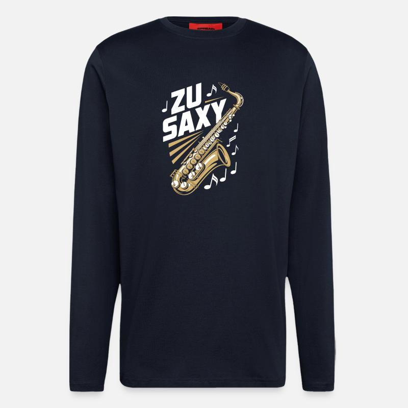 Zu Saxy Saxophon Saxophonist - Langarmshirt - made by SPREAD - DARK NAVY
