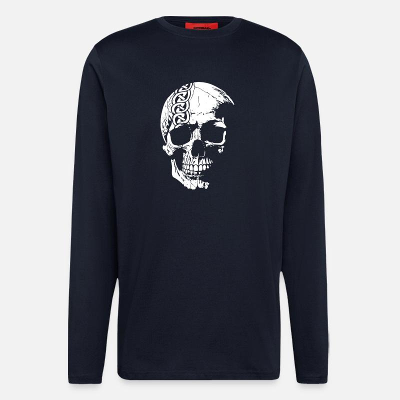 Skull with Celtic knot - Longsleeve - made by SPREAD  - DARK NAVY