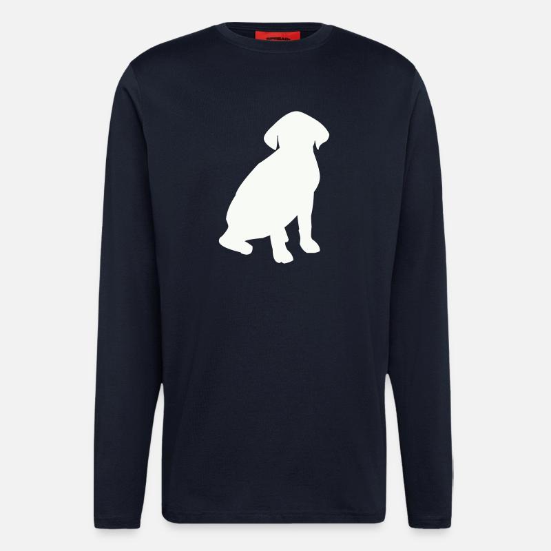 Sitzender Hund Silhouette - Langarmshirt - made by SPREAD  - DARK NAVY