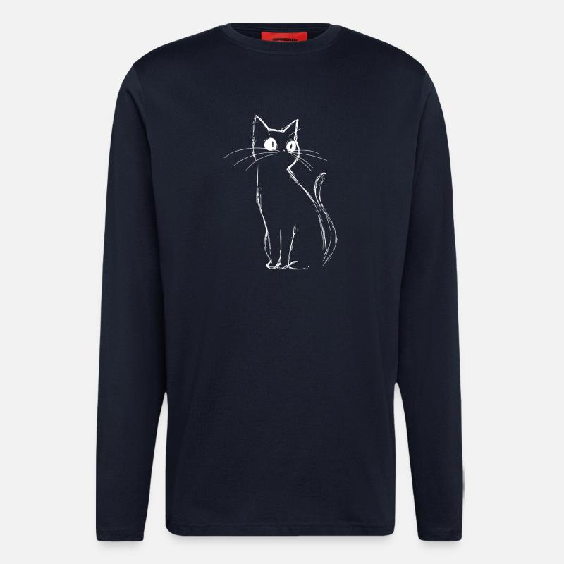 Cat Sketch - Longsleeve - made by SPREAD  - DARK NAVY