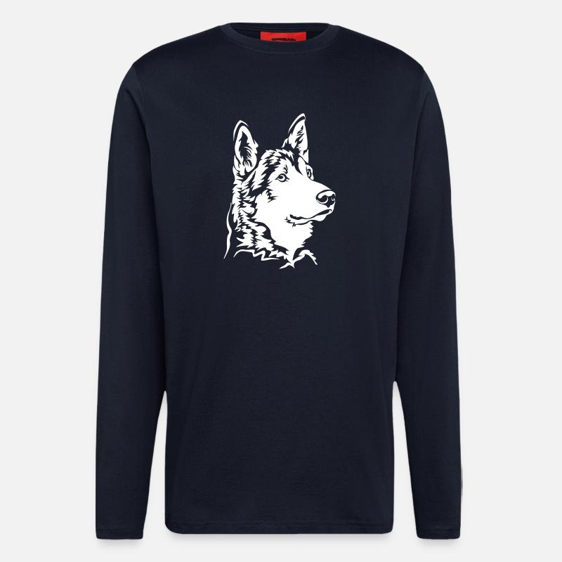 Tamaskan Head "Black Edition" - Longsleeve - made by SPREAD - DARK NAVY