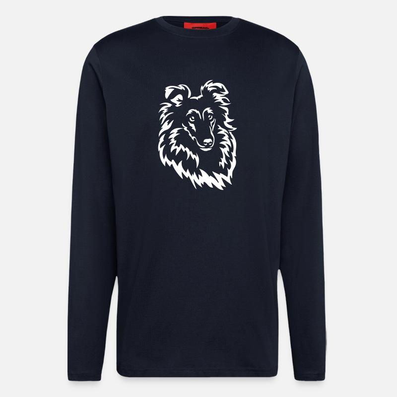 Sheltie Head "Black Edition" - Longsleeve - made by SPREAD  - DARK NAVY