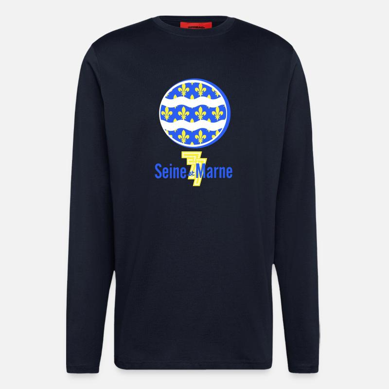 Logo Seine et Marne 77 - Langarmshirt - made by SPREAD  - DARK NAVY