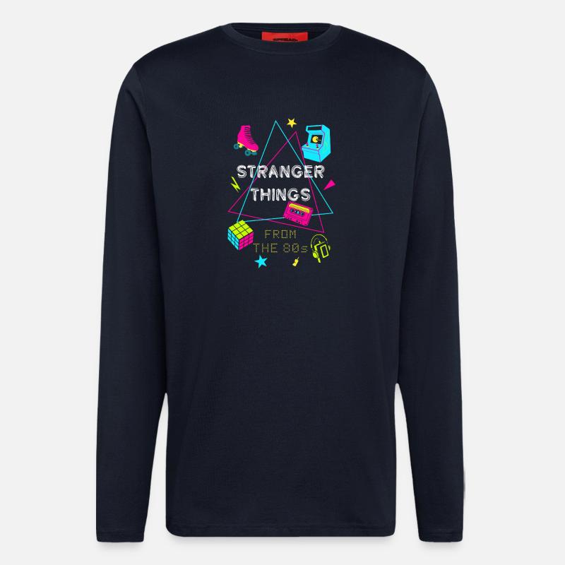 80er Neon Retro Gaming - Langarmshirt - made by SPREAD - DARK NAVY