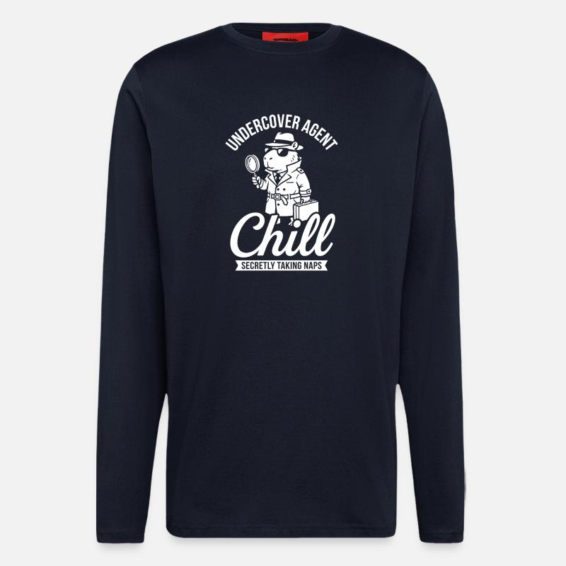 Undercover Agent Chill – Capybara - Langarmshirt - made by SPREAD  - DARK NAVY