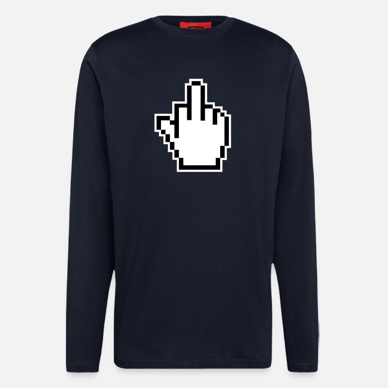 Mittelfinger Cursor Middlefinger - Langarmshirt - made by SPREAD  - DARK NAVY