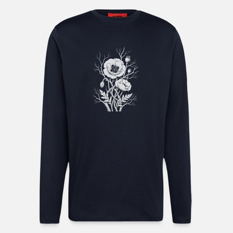 Mohnblumen - Langarmshirt - made by SPREAD - DARK NAVY