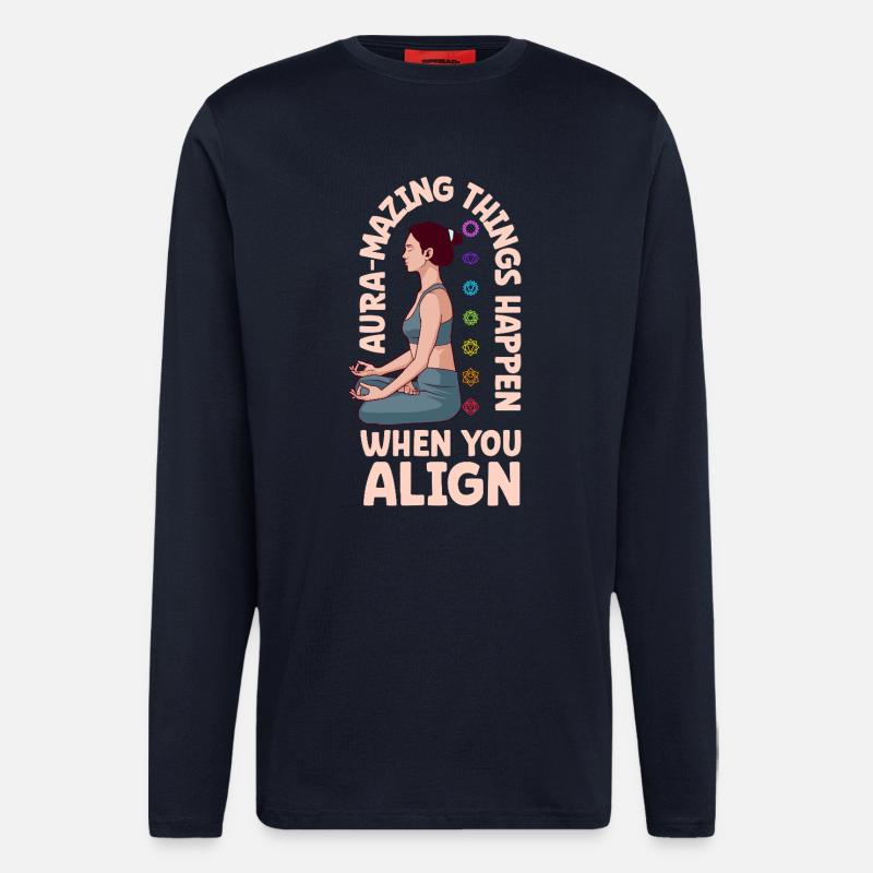 Aura Power - Chakra Alignment - Longsleeve - made by SPREAD  - DARK NAVY