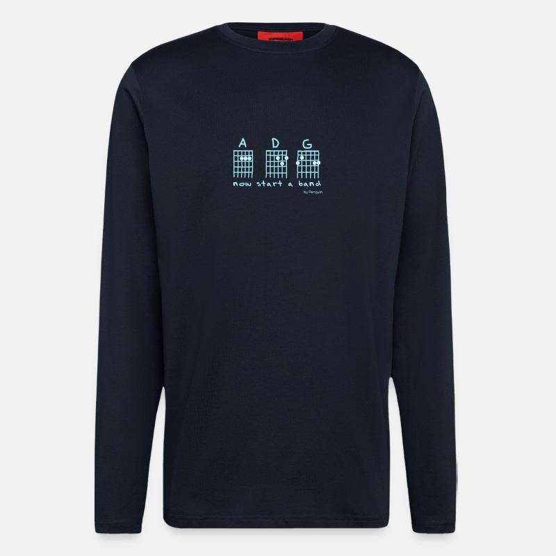 Maintenant monter un groupe - Manches longues bio décontracté fabriqué en UE - DARK NAVY