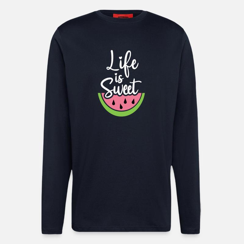 Das Leben ist süß - Langarmshirt - made by SPREAD - DARK NAVY