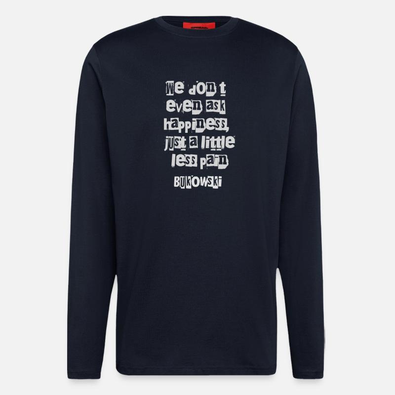 Charles Bukowski Fragmented Typography - Longsleeve - made by SPREAD  - DARK NAVY