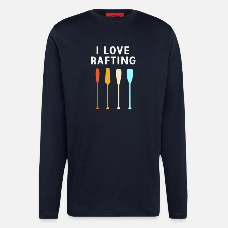 Paddelboot Kajakfahren Kajak Rafting - Langarmshirt - made by SPREAD - DARK NAVY
