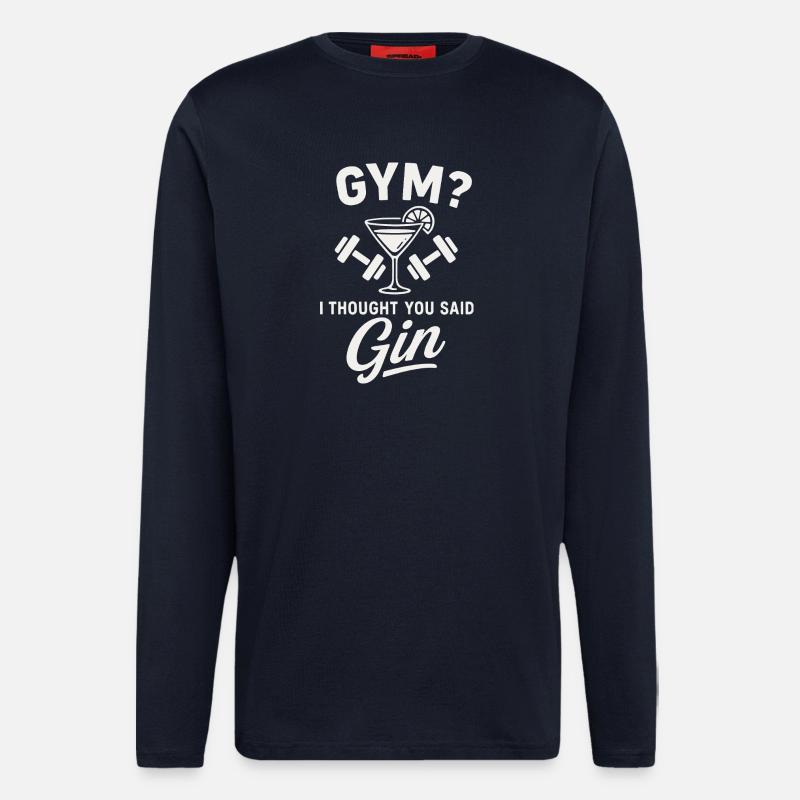 Gym oder Gin ? - Langarmshirt - made by SPREAD  - DARK NAVY