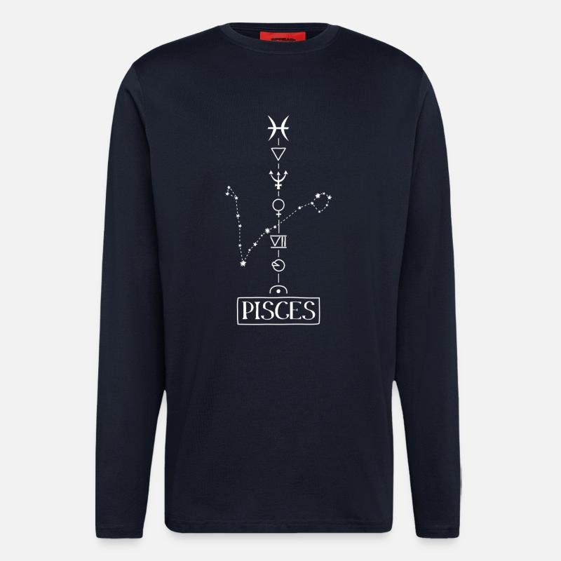 Pisces - Pisces Zodiac - white - Longsleeve - made by SPREAD  - DARK NAVY