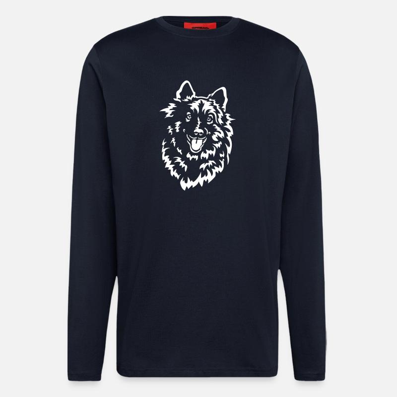 Wolfsspitz Kopf "Black Edition" - Langarmshirt - made by SPREAD  - DARK NAVY