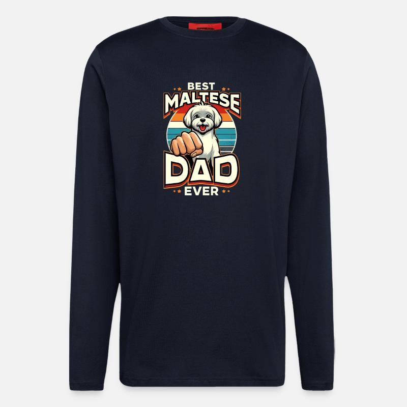 Best Maltese Dad Ever - Longsleeve - made by SPREAD - DARK NAVY
