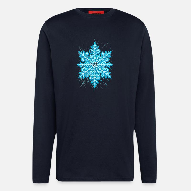 Snowflake | Mountain | Skiing | Snowboarding - Longsleeve - made by SPREAD - DARK NAVY