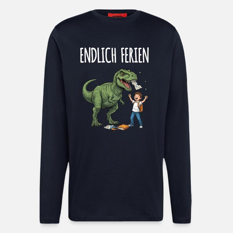 Finally holiday dino fun - Longsleeve - made by SPREAD  - DARK NAVY
