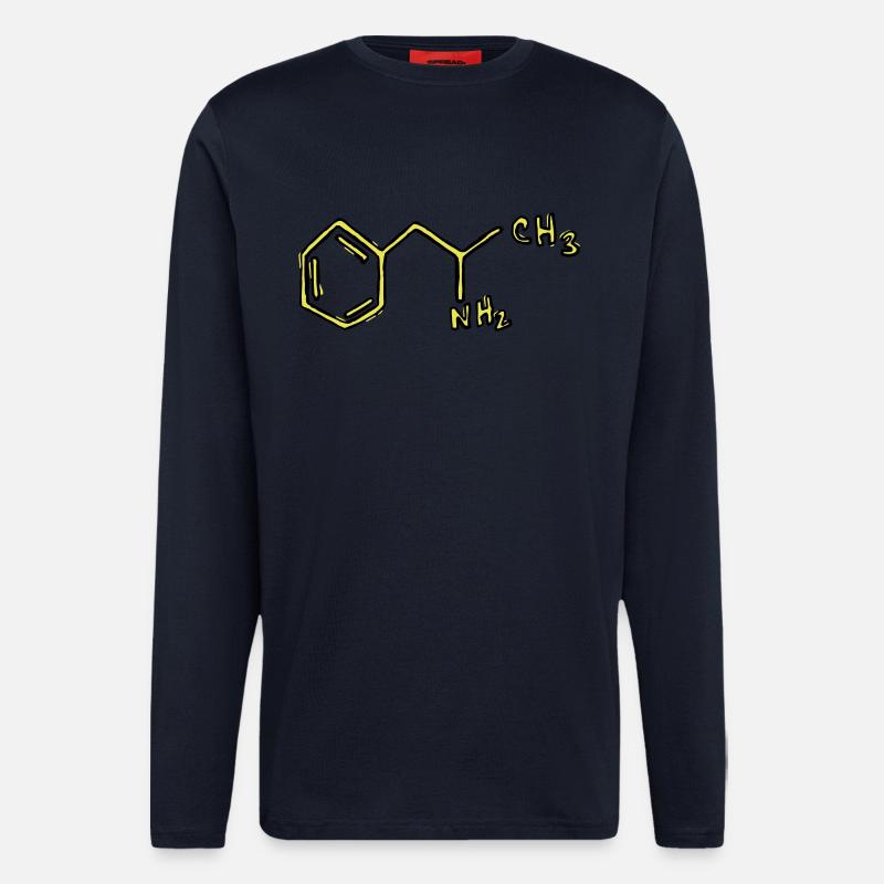 Amphetamine structural formula chemistry - Longsleeve - made by SPREAD  - DARK NAVY