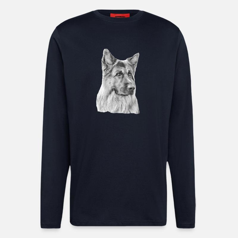 Altdeutscher Schäferhund Deutscher Schäferhund - Langarmshirt - made by SPREAD  - DARK NAVY
