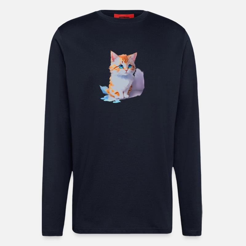 süße Katze - Langarmshirt - made by SPREAD  - DARK NAVY