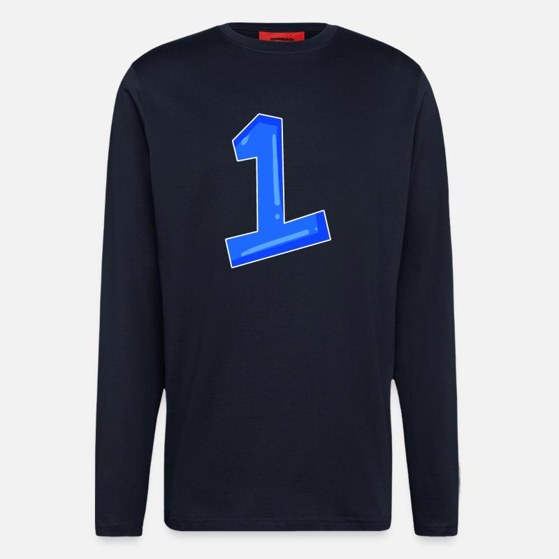 Number 1 blue - Longsleeve - made by SPREAD - DARK NAVY