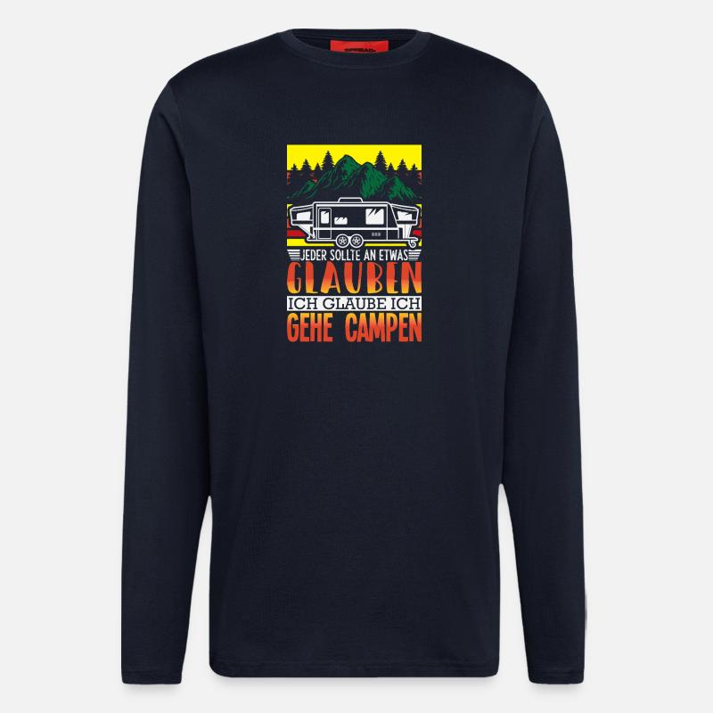 Camper Camping Wohnwagen Spruch - Langarmshirt - made by SPREAD  - DARK NAVY