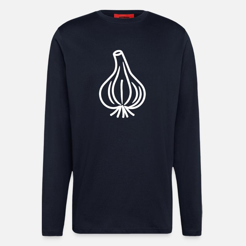 Minimalistische Knoblauchzehe - Langarmshirt - made by SPREAD  - DARK NAVY