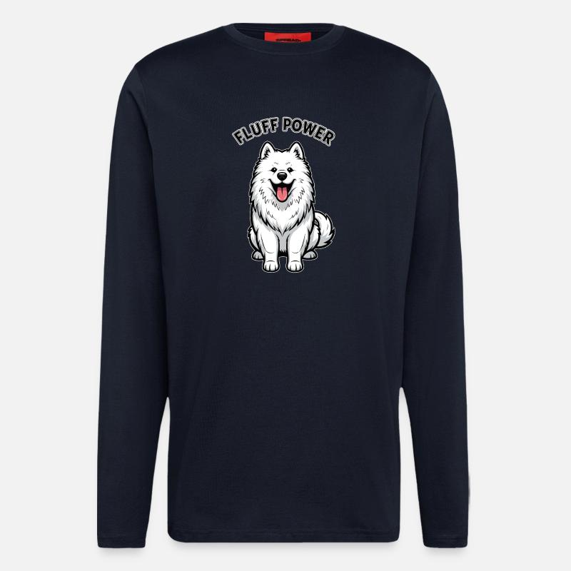 Samojede Fluff Power Niedlich Flauschig - Langarmshirt - made by SPREAD  - DARK NAVY