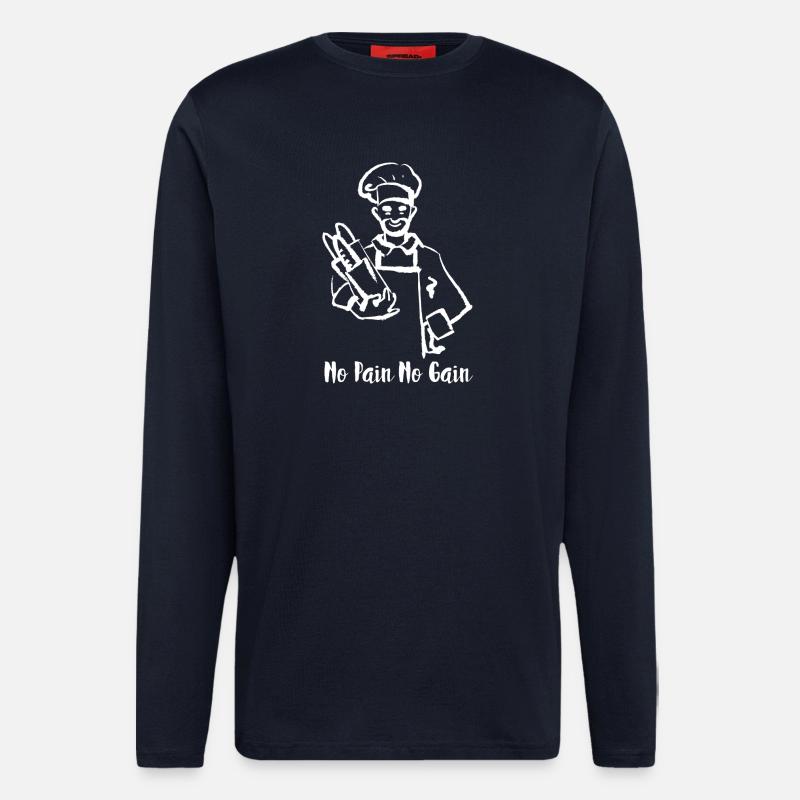 Bread Bakery Humor Baker - Manches longues bio décontracté fabriqué en UE - DARK NAVY