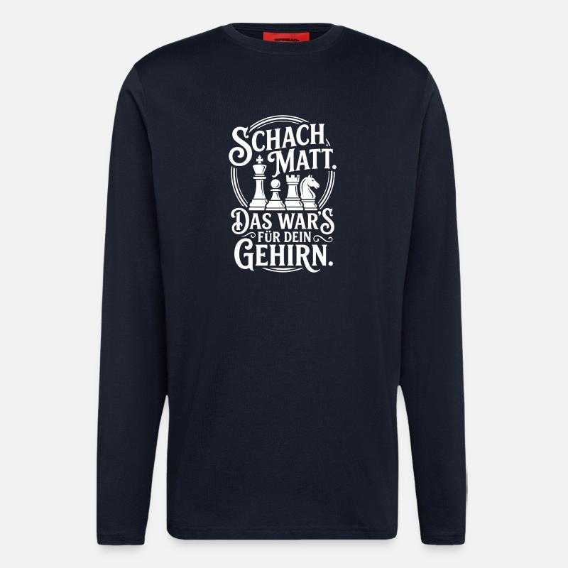 Checkmate – Your brain capitulates - Longsleeve - made by SPREAD  - DARK NAVY