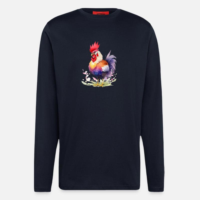 Stolzer Hahn - Langarmshirt - made by SPREAD  - DARK NAVY