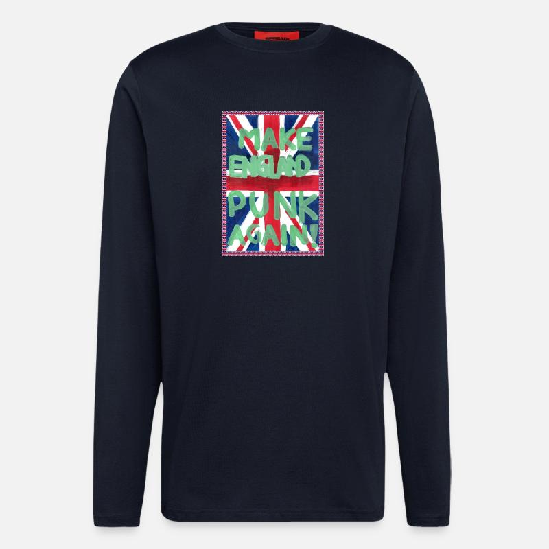 A3_MAKE_ENGLAND_PUNK_AGAIN - Langarmshirt - made by SPREAD  - DARK NAVY