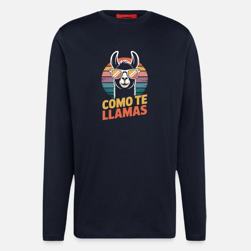 Como te llamas Lama - Longsleeve - made by SPREAD  - DARK NAVY