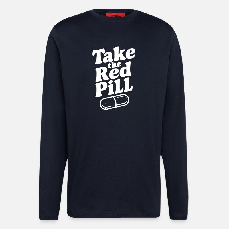 Nimm die Rote Pille - Langarmshirt - made by SPREAD  - DARK NAVY
