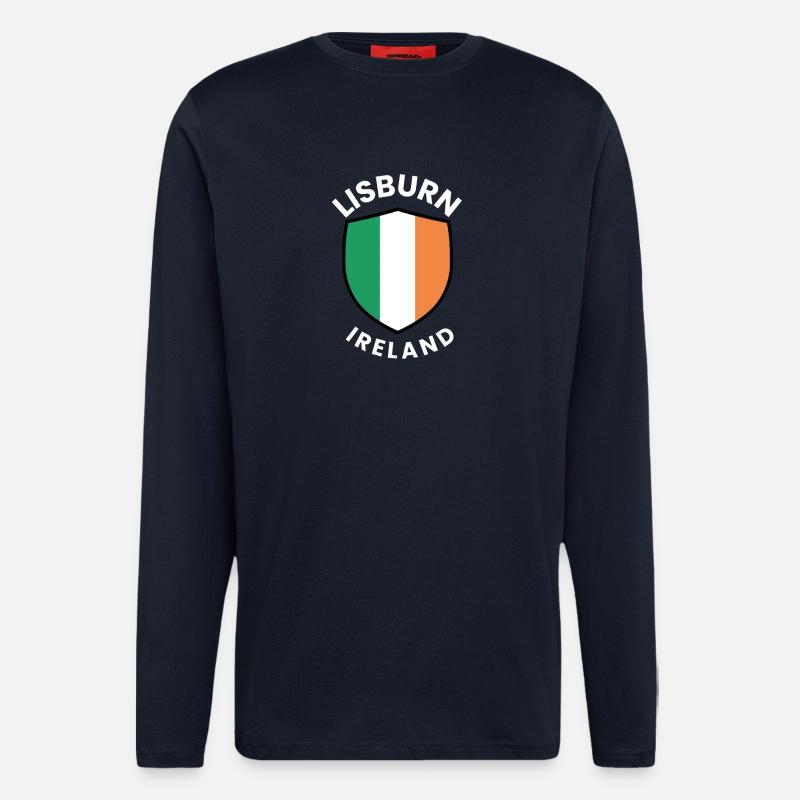 Lisburn Shield Irish Flag Tee - Langarmshirt - made by SPREAD  - DARK NAVY